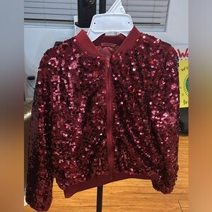 H&M Shimmering Red Sequin Jacket